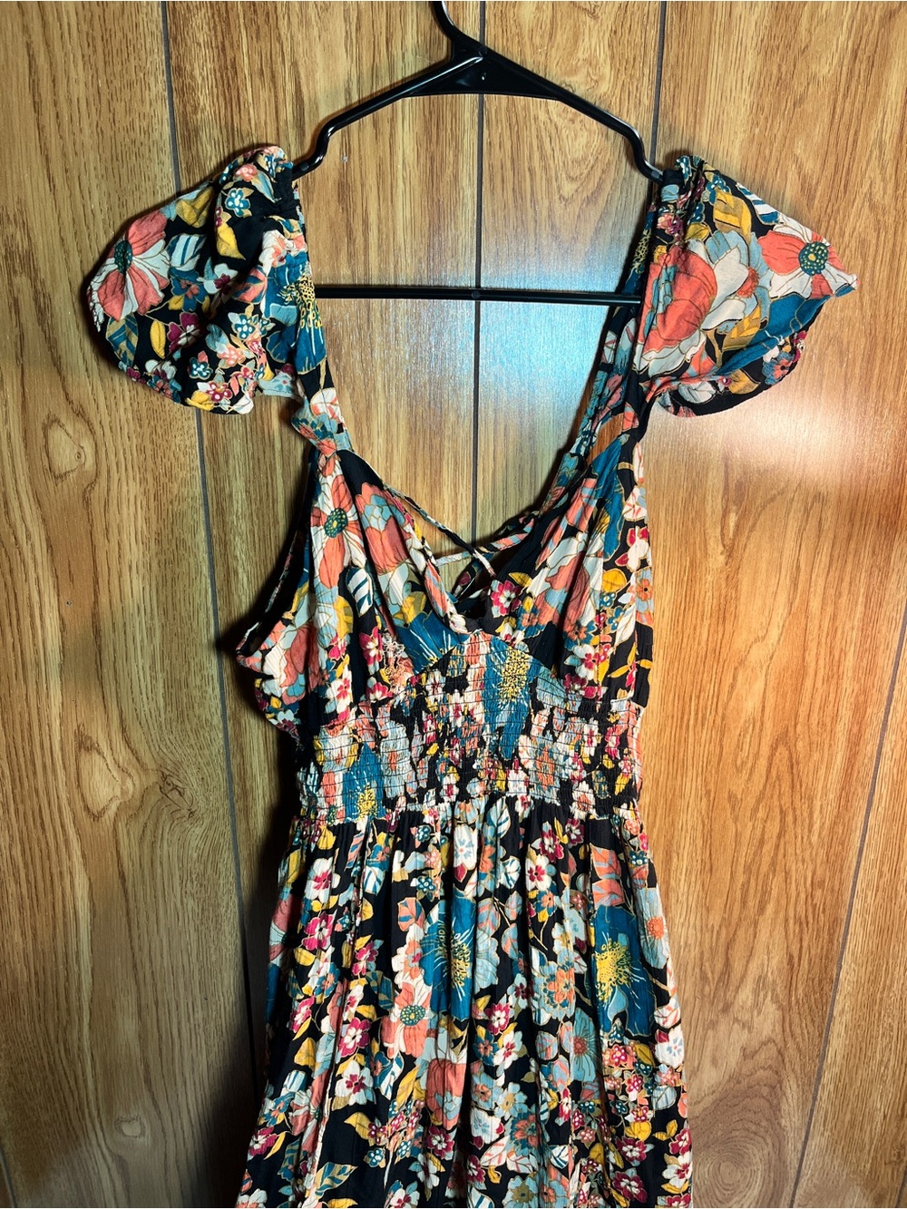 Angie’s Bohemian Floral One-Piece Dress - Black Multi - Size Large